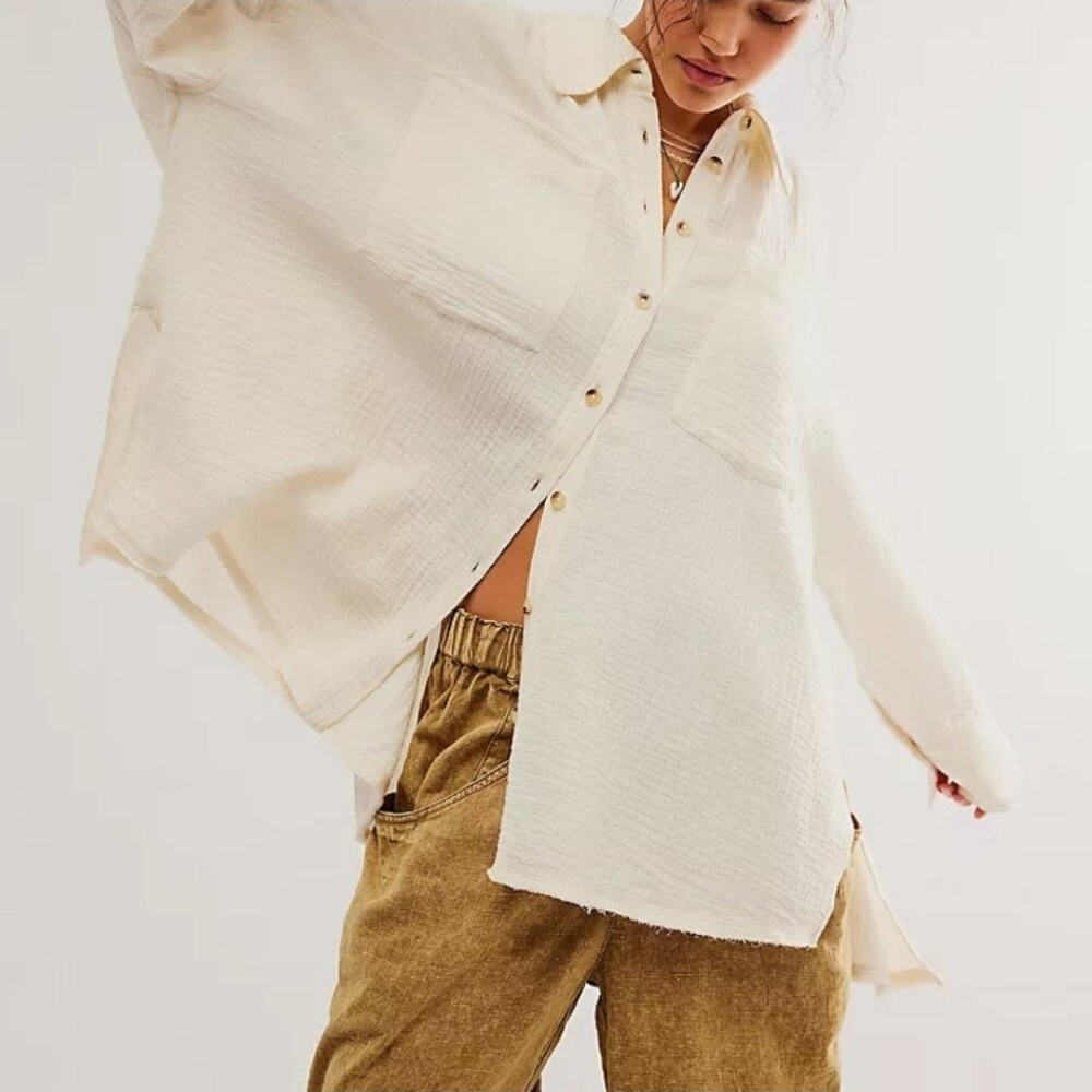 FREE PEOPLE We The Free Cardiff Top in Optic White•Size Small•NWOT - Picture 10 of 12